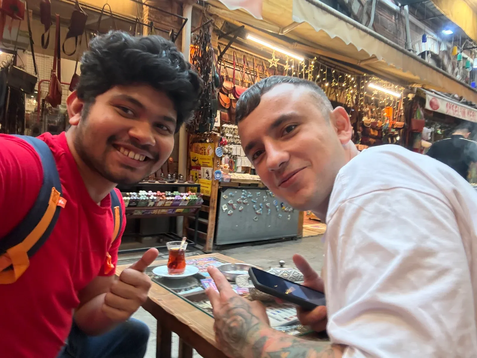 A photo with Cagri, who invited me for çay