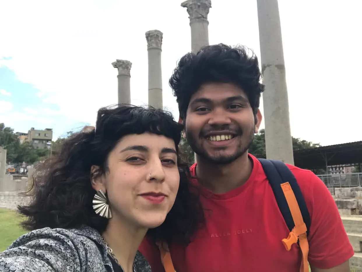 With Camila among the columns of the Agora of Smyrna